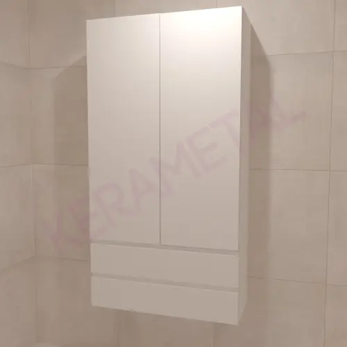 Kolpa San Naomi Set Delux 120cm Bela (Ormarić sa umivaonikom + Ogledalo/ormarić + Visoki ormarić)