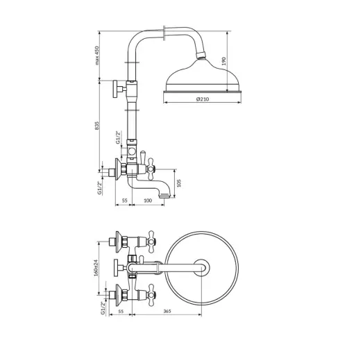 Rosan BRONTEE Usponski tuš sa IZLIVOM NB12251