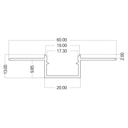 Braytron Aluminijumski Gipsani LED Profil 2M Srebrni BY39-01523