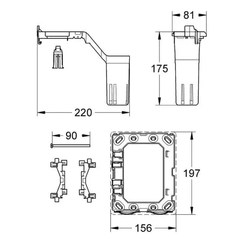Grohe Fresh renovation set 38796000 - tehnički crtež