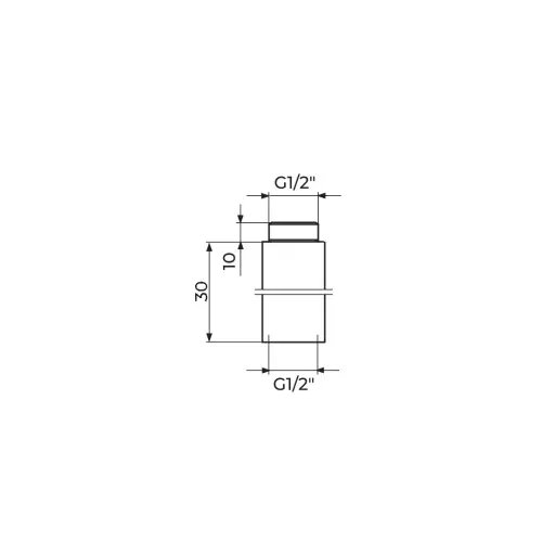 Rosan produžetak 1/2 30mm PPR1230 - tehnički crtež
