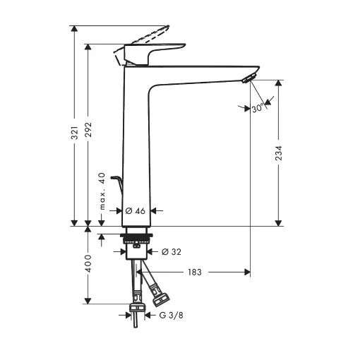 Hansgrohe Talis E 240 za umivaonik brushed bronze 71716140