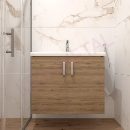 Kolpa ormarić sa umivaonikom i fiokom Evelin OUE II 80cm Gray/Oak 573910