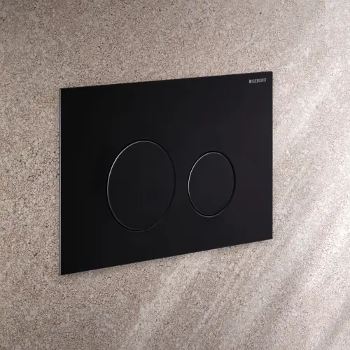Geberit Sigma40 Round tipka za dvokoličinsku tehniku ispiranja crna mat easy-to-clean 115.628.14.1