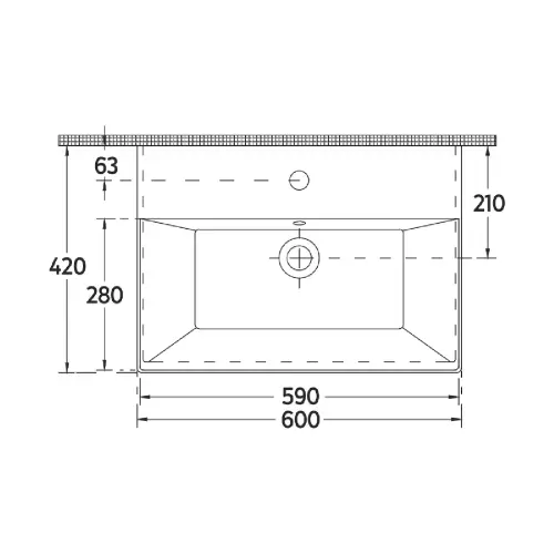 Isvea SISTEMA Z 60x42 nadgradni - tehnički crtež