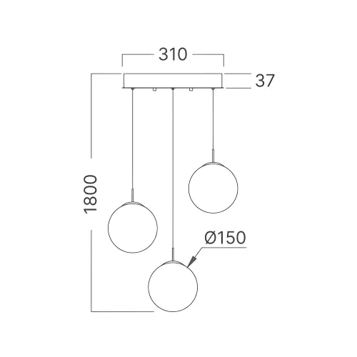Braytron Visilica 3-Glava G9 Smoke BV01-00031