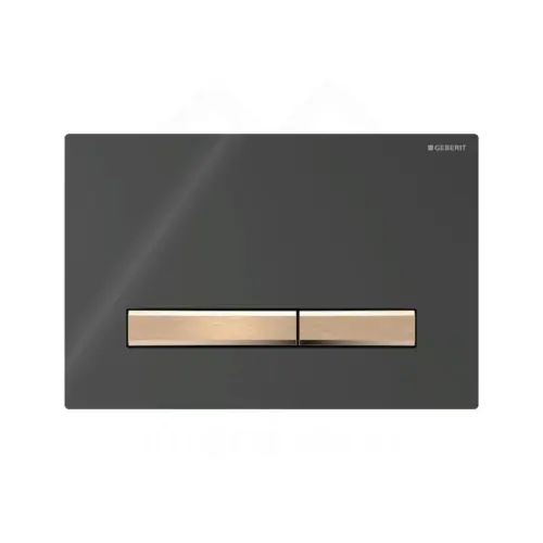 Geberit Sigma50 Square tipka za dvokoličinsku tehniku ispiranja crna/roze zlato 115.670.DW.2