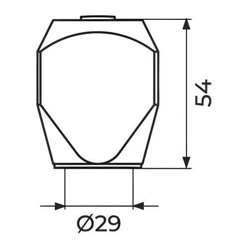 Rosan Ručica 1/2" - pleksi dim boje - PLAVA PRF12PF - tehnički crtež