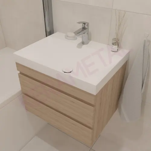 Kolpa San Naomi Set Delux 60cm Braon (Ormarić sa umivaonikom + Ogledalo/ormarić + Visoki ormarić)