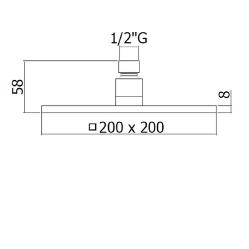 Paffoni ZSOF075CR Tuš glava kockasta 200x200 mm