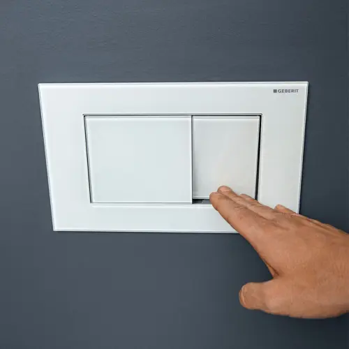Geberit Sigma40 Square tipka za dvokoličinsku tehniku ispiranja bela - staklo 115.629.SI.1