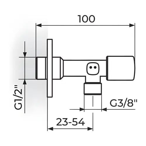 Rosan Stolz Ek ventil 1/2X3/8 161L1238 - tehnički crtež