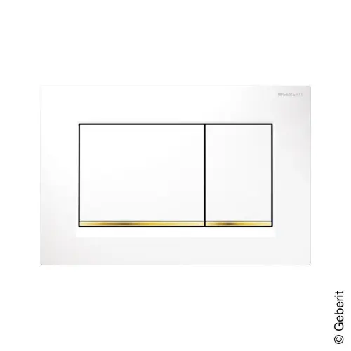 Geberit tipka Sigma 30 Bela/pozlaćena/bela 115.883.KK.1