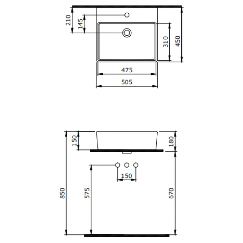 Bocchi Umivaonik MILANO 50x45