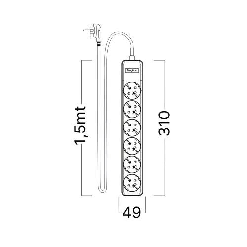Braytron Produžni Kabl 6-Way EU 1.5M BY72-00061