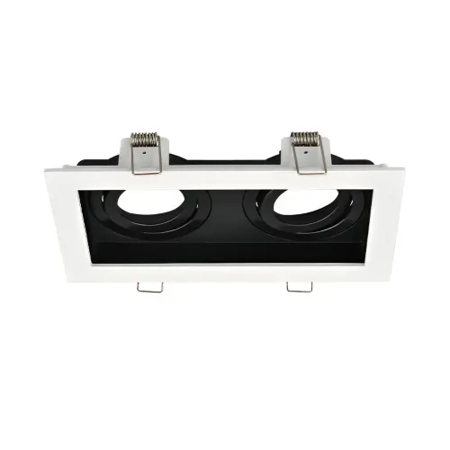 Braytron GU10 Ugradna Rozetna Kvadratna Dvostruka Bela/Crna BH03-05030
