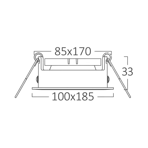 Braytron GU10 Ugradna Rozetna Kvadratna Dvostruka Bela/Crna BH03-05030