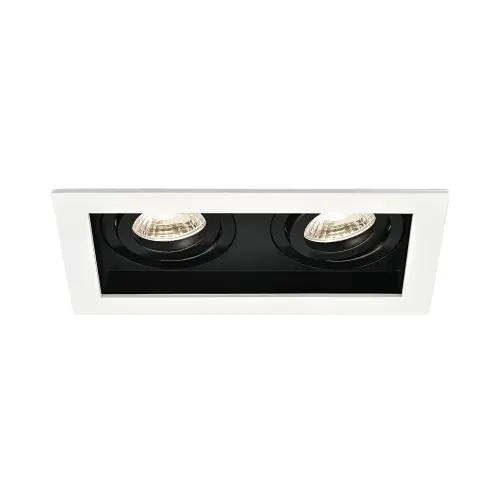 Braytron GU10 Ugradna Rozetna Kvadratna Dvostruka Bela/Crna BH03-05030