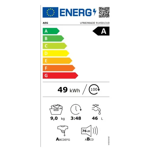 AEG mašina za pranje veša LFR83966OE